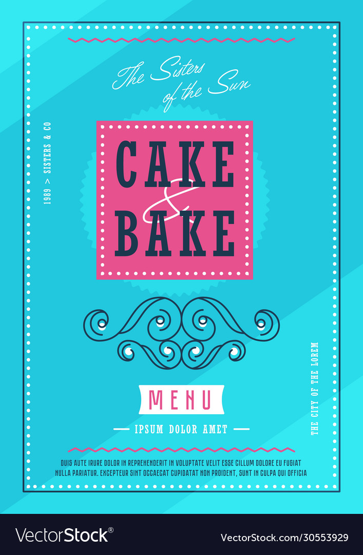 Bakery menu design template