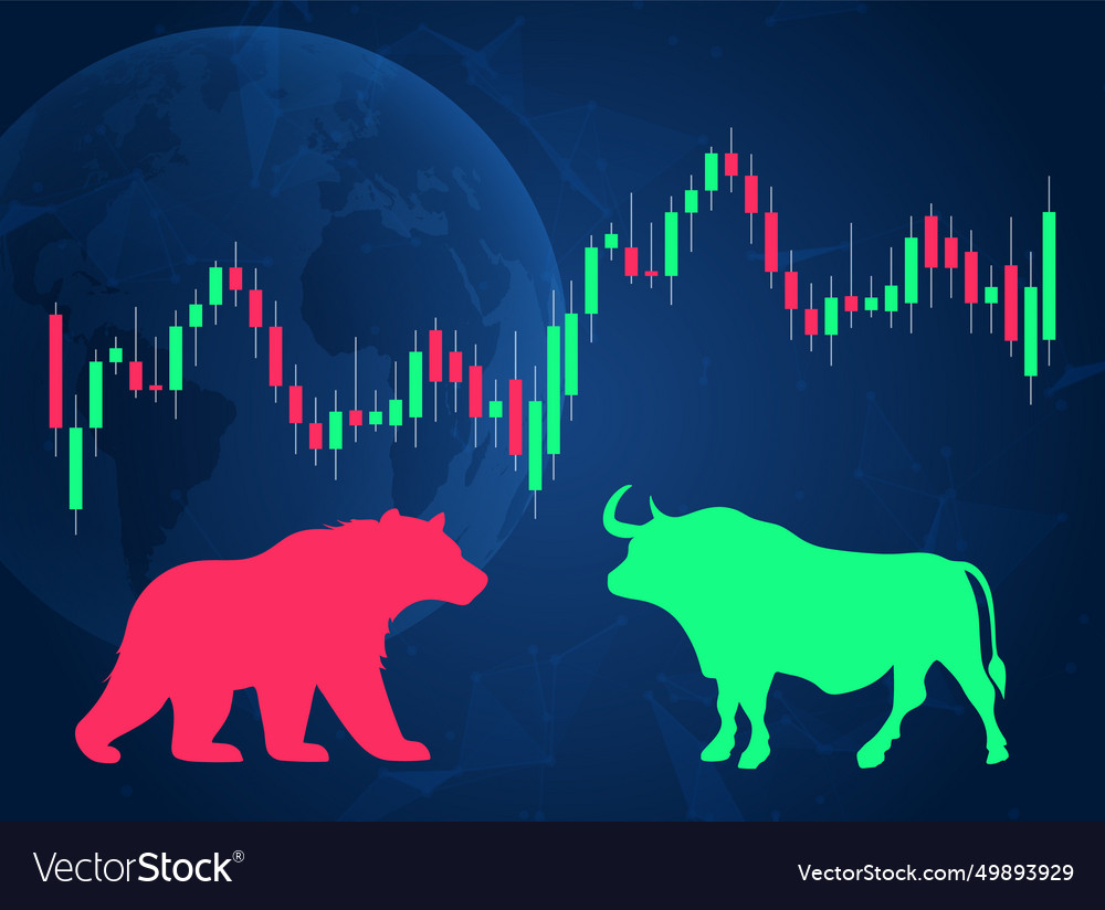 Bull bear market stock trade design bullish forex Vector Image