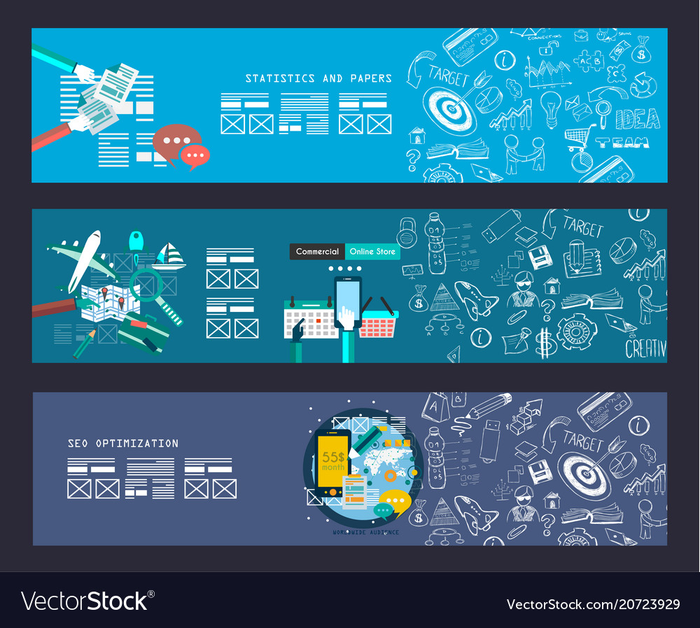Business Concept Banner For Teamwork And Vector Image