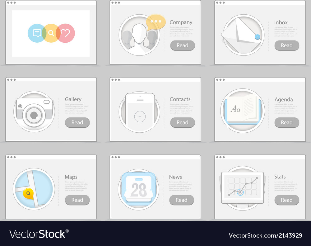Communication web design elements Royalty Free Vector Image
