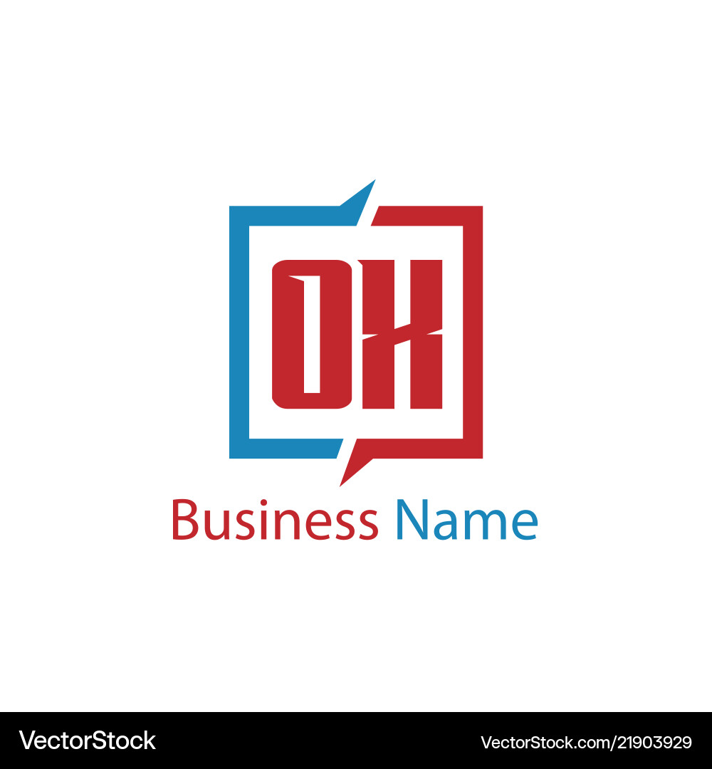 Initial letter ox logo template design Royalty Free Vector