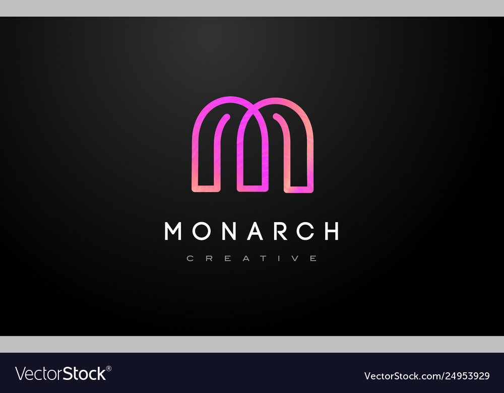 Purple m logo m letter icon design Royalty Free Vector Image