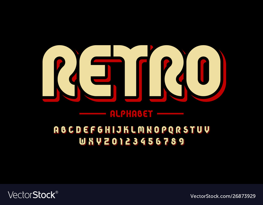 Retro style font design eighties inspired Vector Image