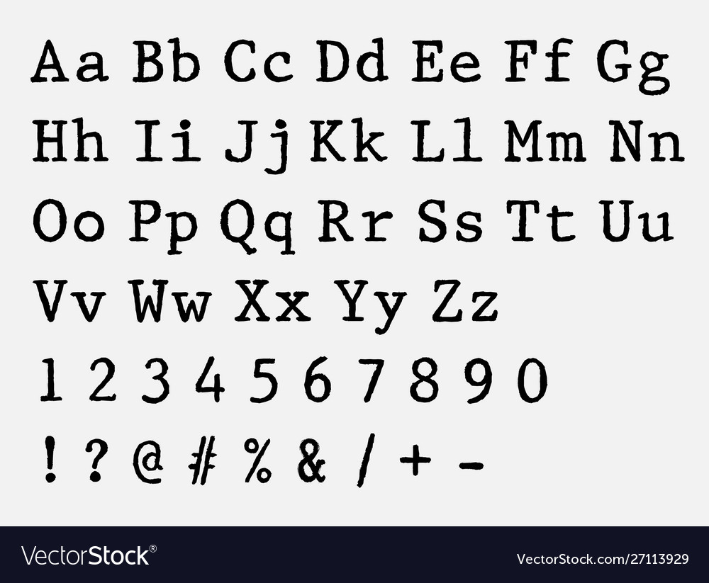 Typewriter Font Alphabet