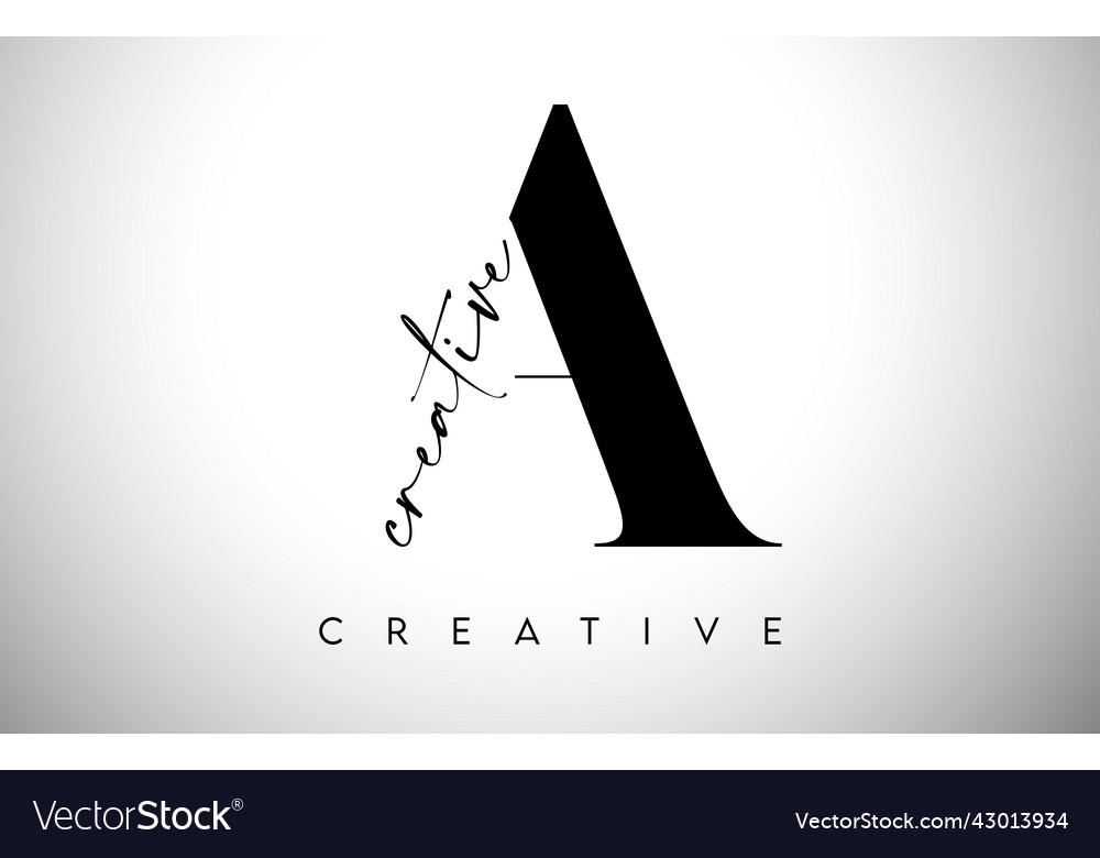 A letter design with creative cut and serif font Vector Image