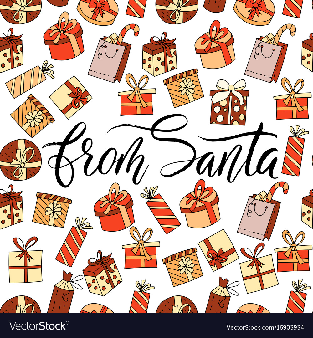 christmas card with hand lettering royalty free vector image