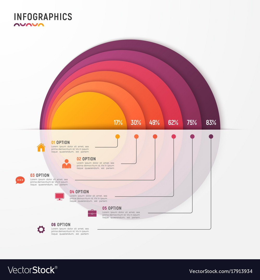 Circle chart infographic template Royalty Free Vector Image