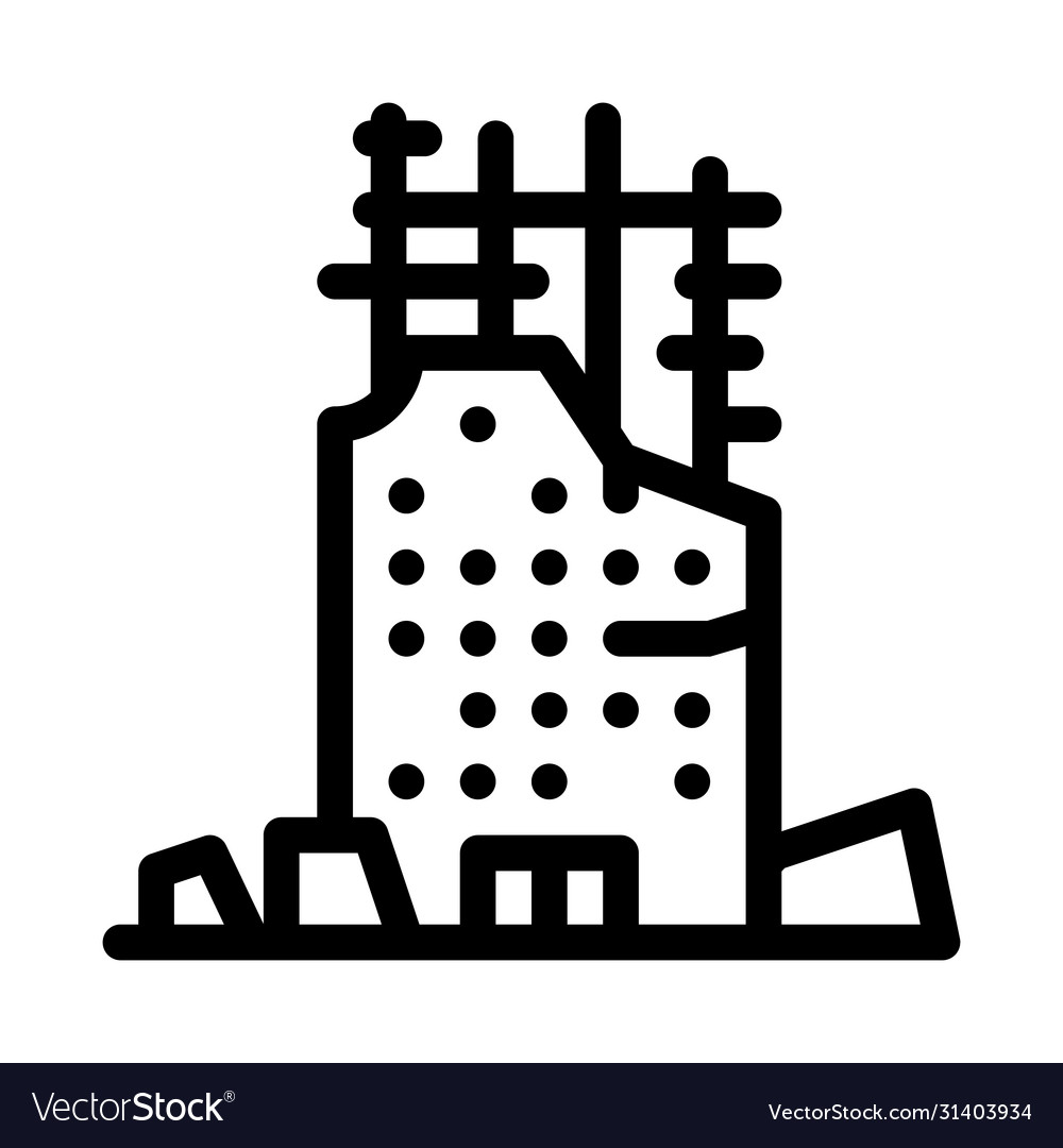 Collapse House To Initial Foundation Icon Vector Image Collapse House To Initial Foundation Icon Vector Image