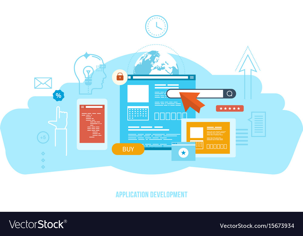 Development software technology communication Vector Image