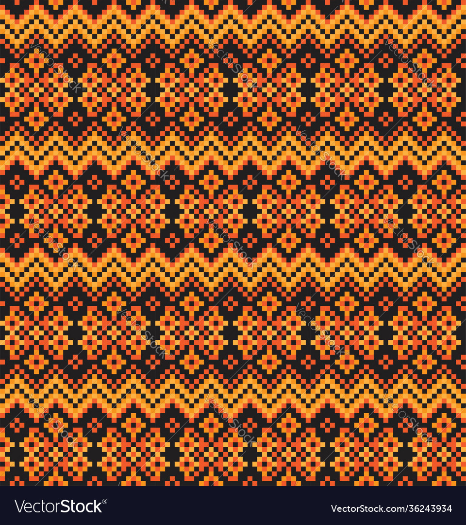 Orange christmas fair isle seamless pattern Vector Image