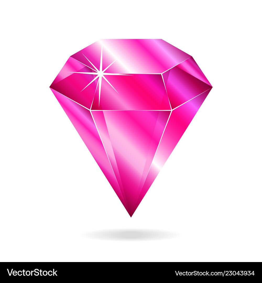 Pink gemstone Royalty Free Vector Image - VectorStock