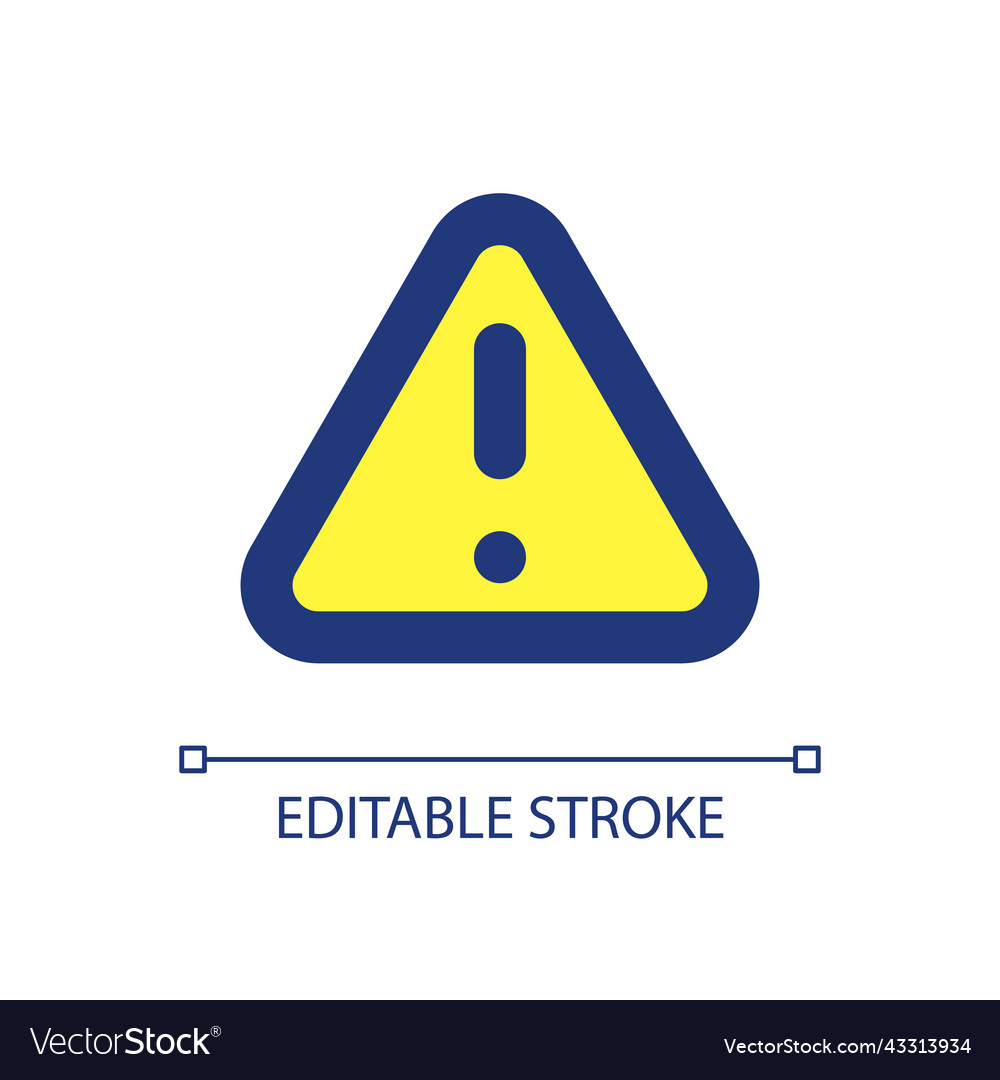 Triangle shaped caution sign pixel perfect rgb Vector Image