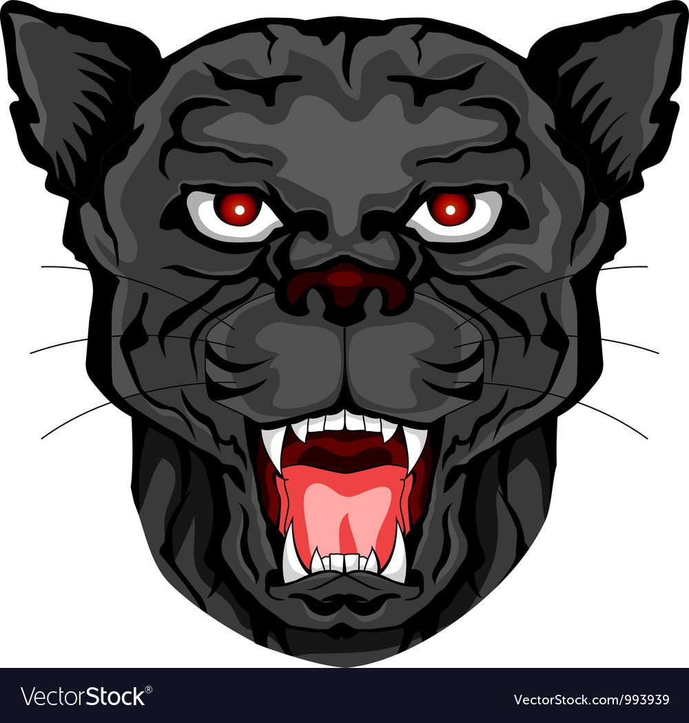 Black Panther Head Royalty Free Vector Image Vectorstock