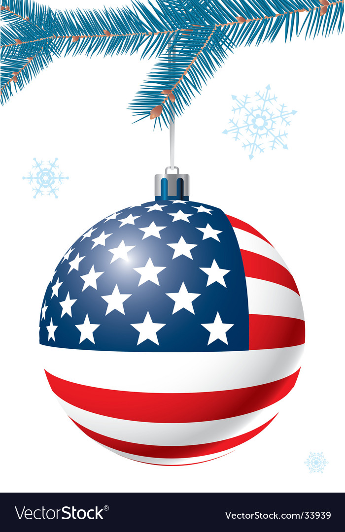 Christmas ball with us flag