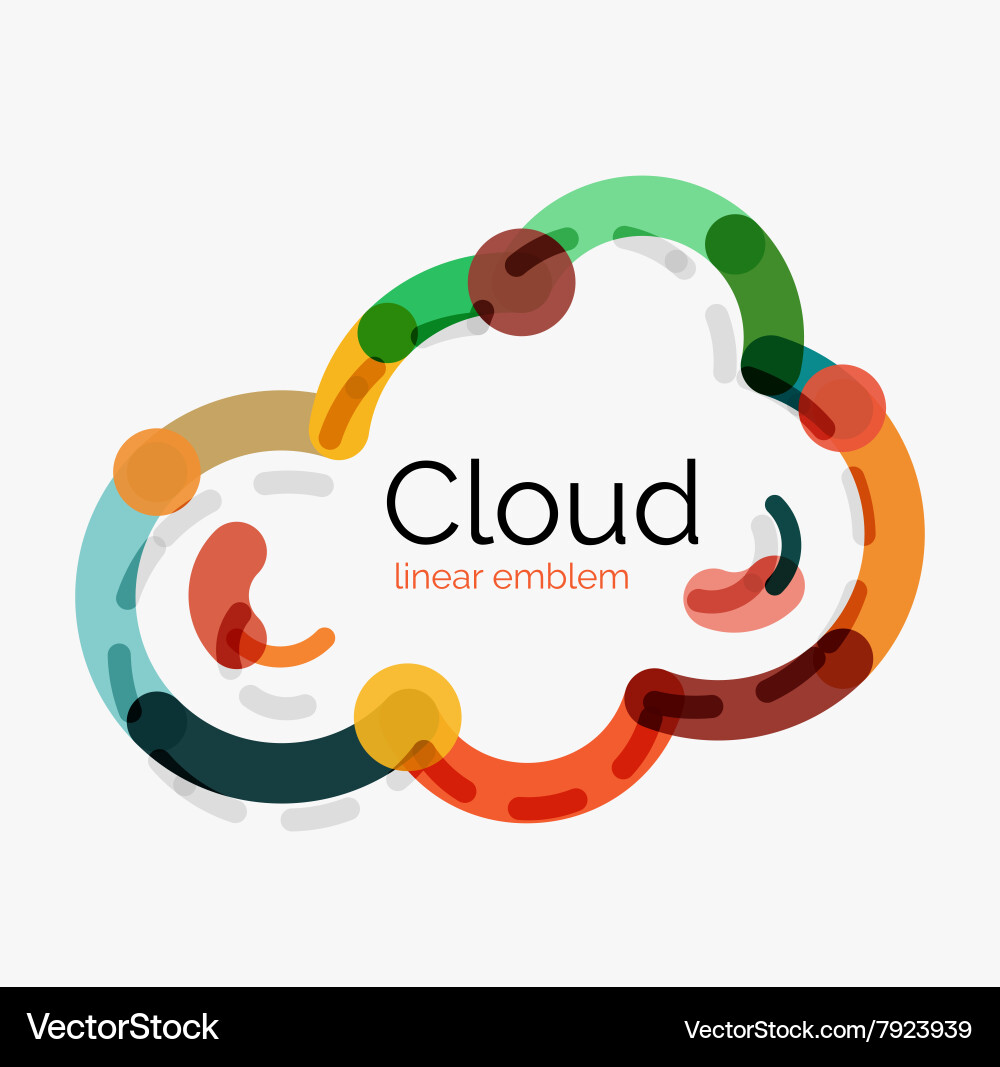 Flat design cloud icon background Royalty Free Vector Image