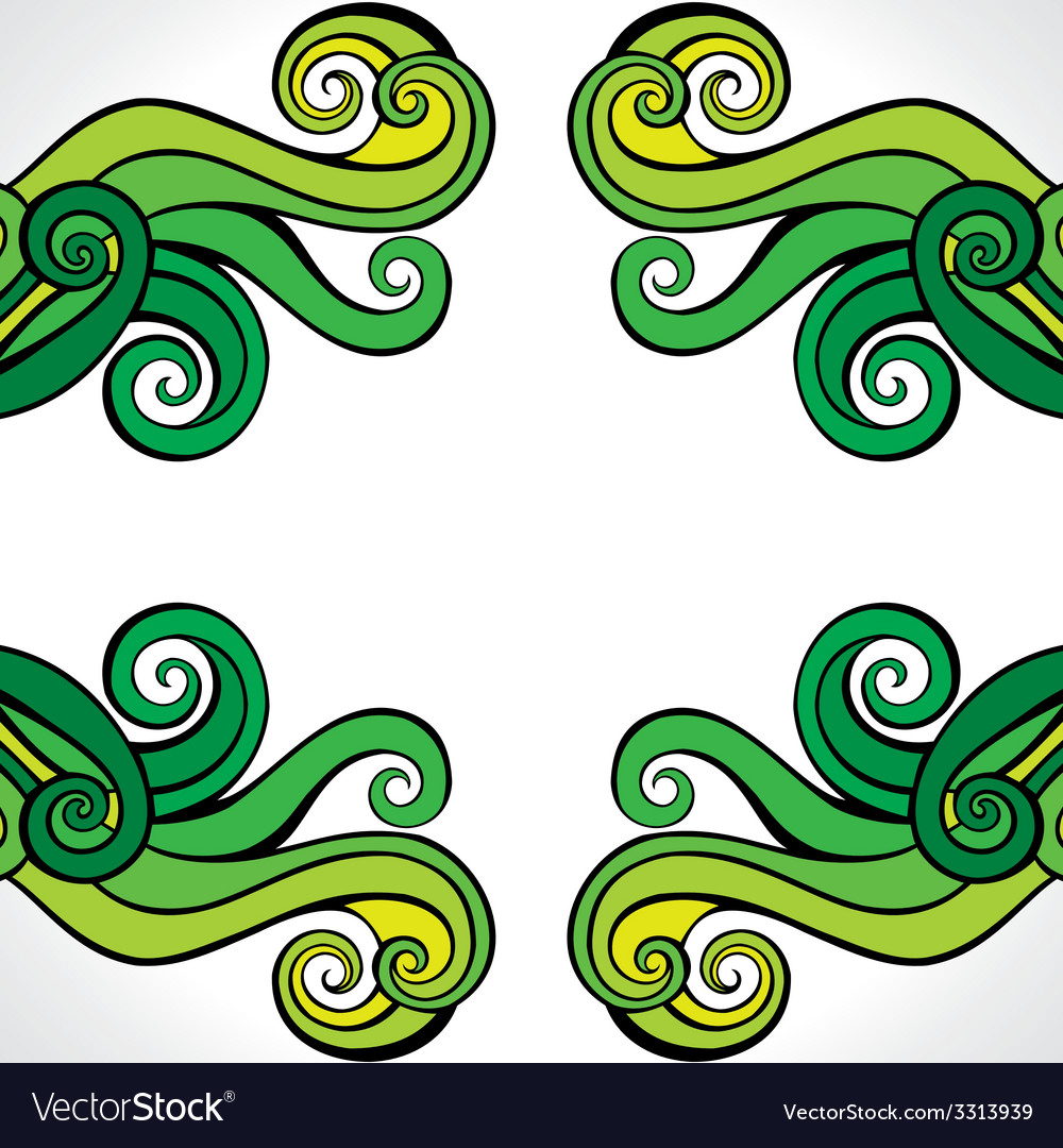 Green Yellow Abstract Swirl Background Pattern Vector Image