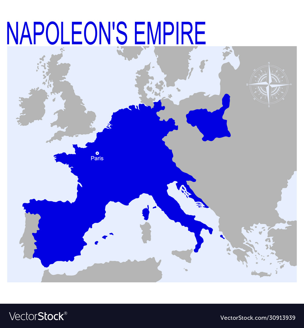 Map napoleons empire Royalty Free Vector Image