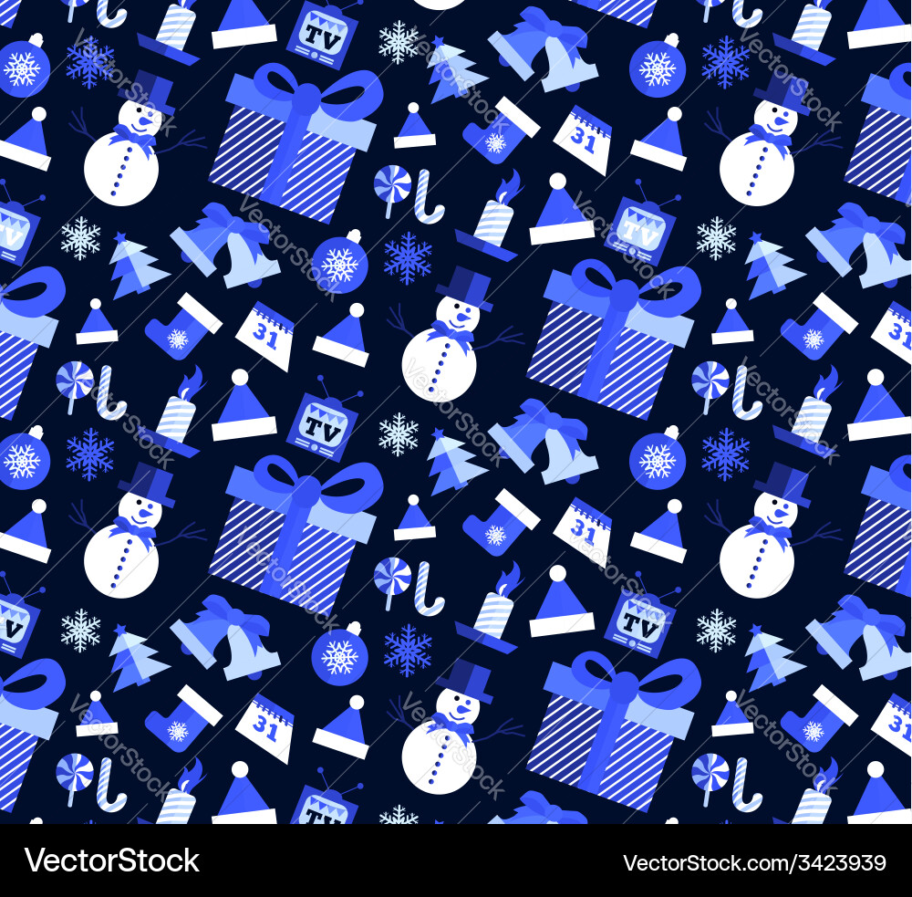 Seamless pattern with christmas elements Vector Image
