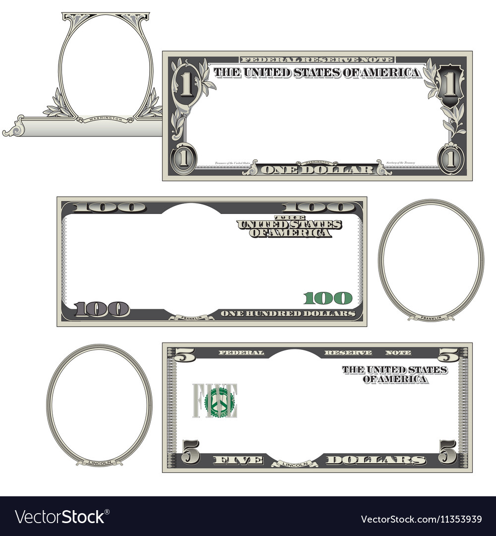 Stylized blank money Royalty Free Vector Image