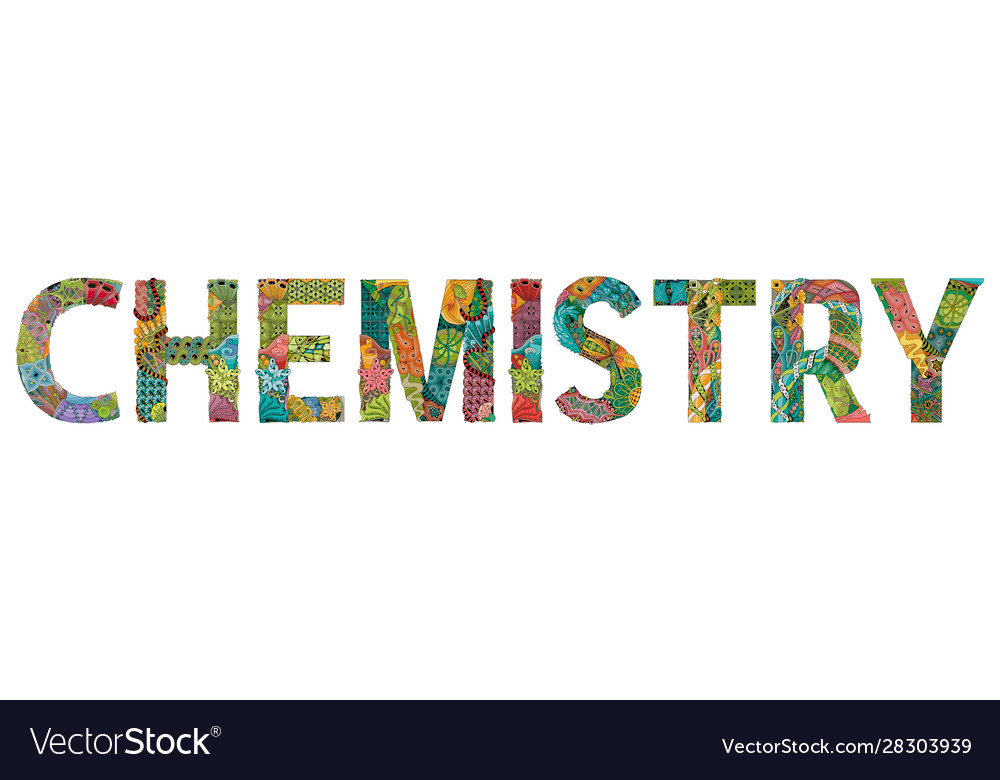 Word chemistry entangle object Royalty Free Vector Image