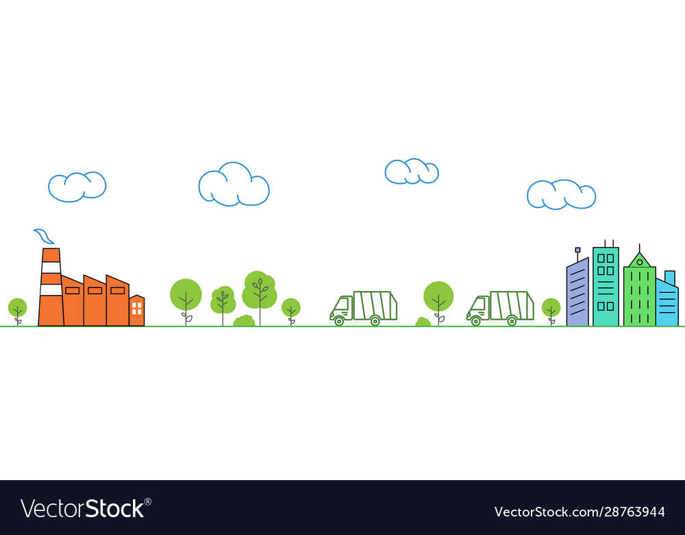 A dump truck carries garbage from city Royalty Free Vector