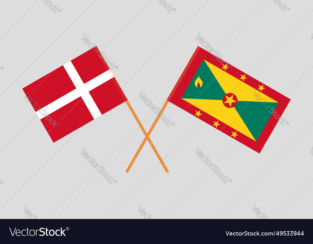 Crossed flags of denmark and grenada official