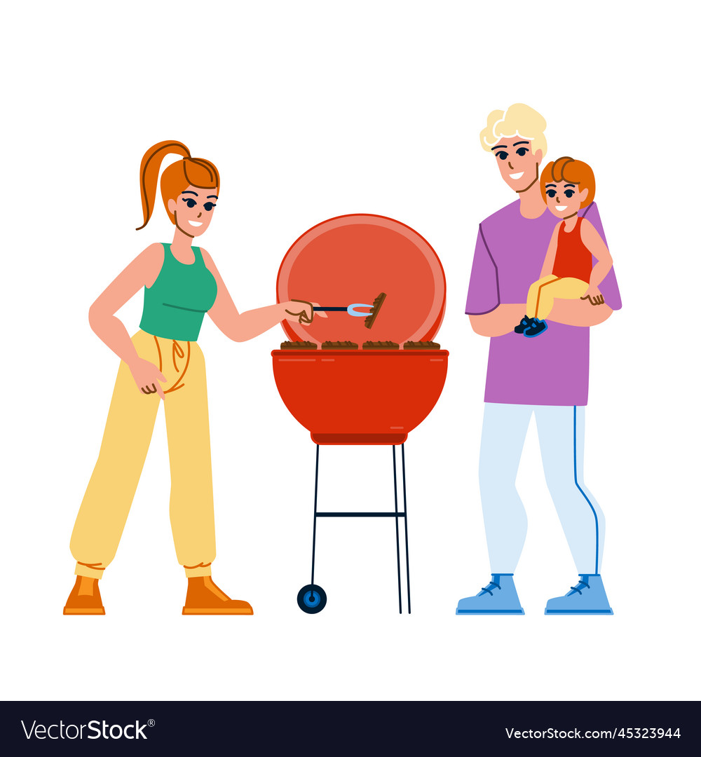 Family bbq Royalty Free Vector Image - VectorStock