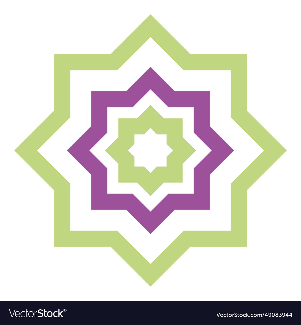 Islamic star colored Royalty Free Vector Image