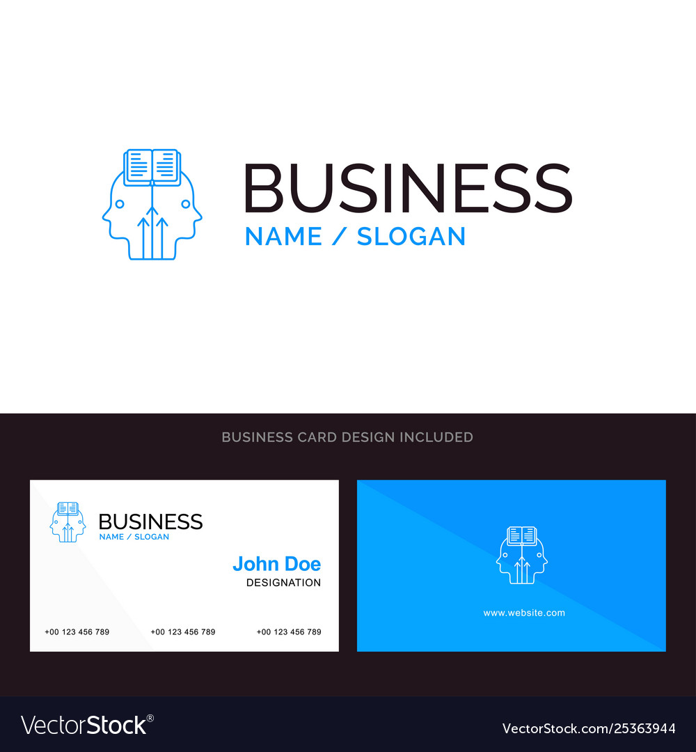 Mind reading programming man blue business logo