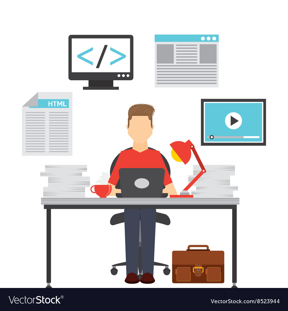 Programming language design Royalty Free Vector Image