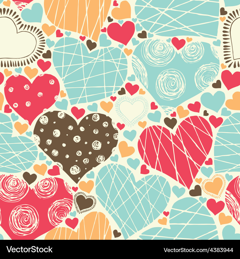 Seamless pattern with hearts Royalty Free Vector Image