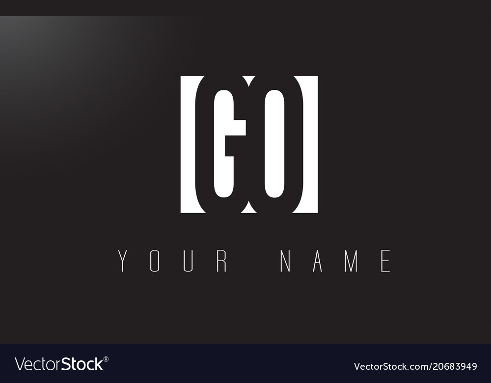 Go letter logo with black and white negative Vector Image
