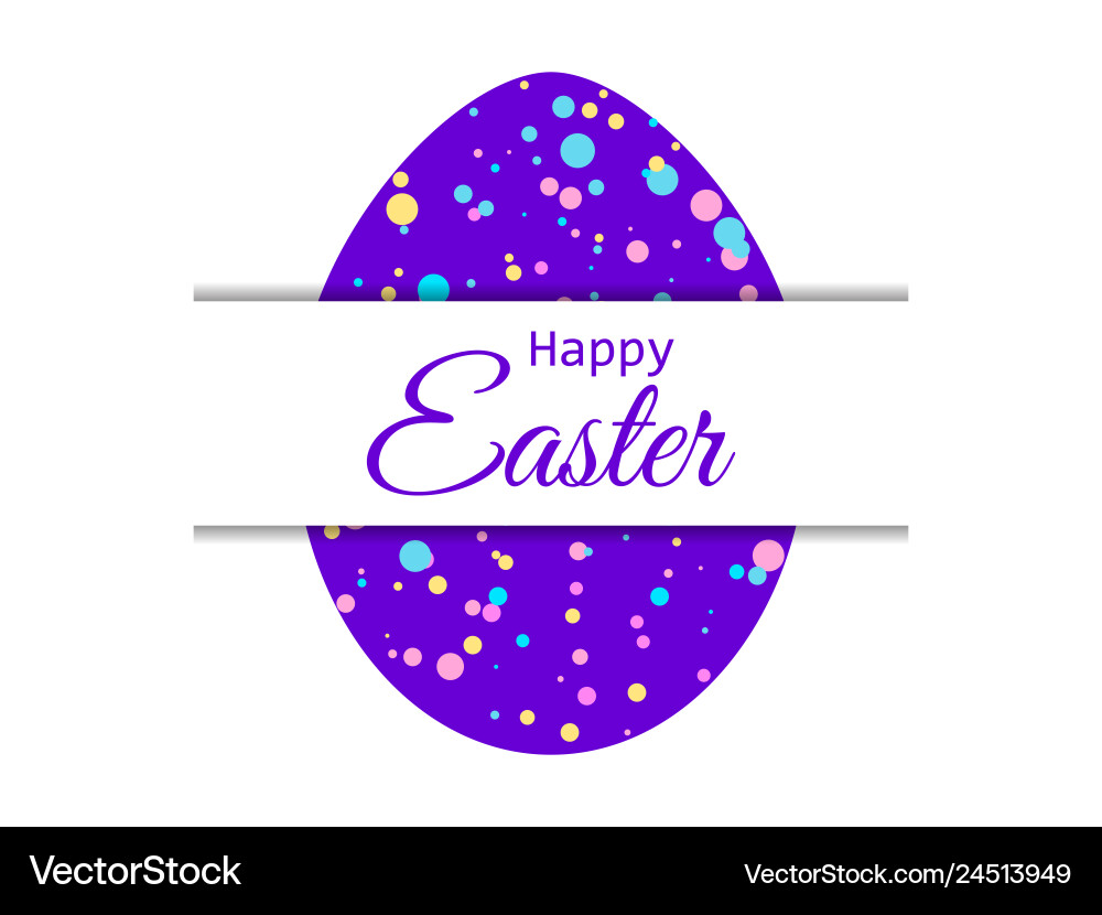 Happy easter egg with colored dots paper Vector Image
