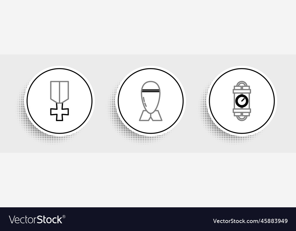 Set Line Detonate Dynamite Bomb Stick And Timer Vector Image Set Line Detonate Dynamite Bomb Stick And Timer Vector Image