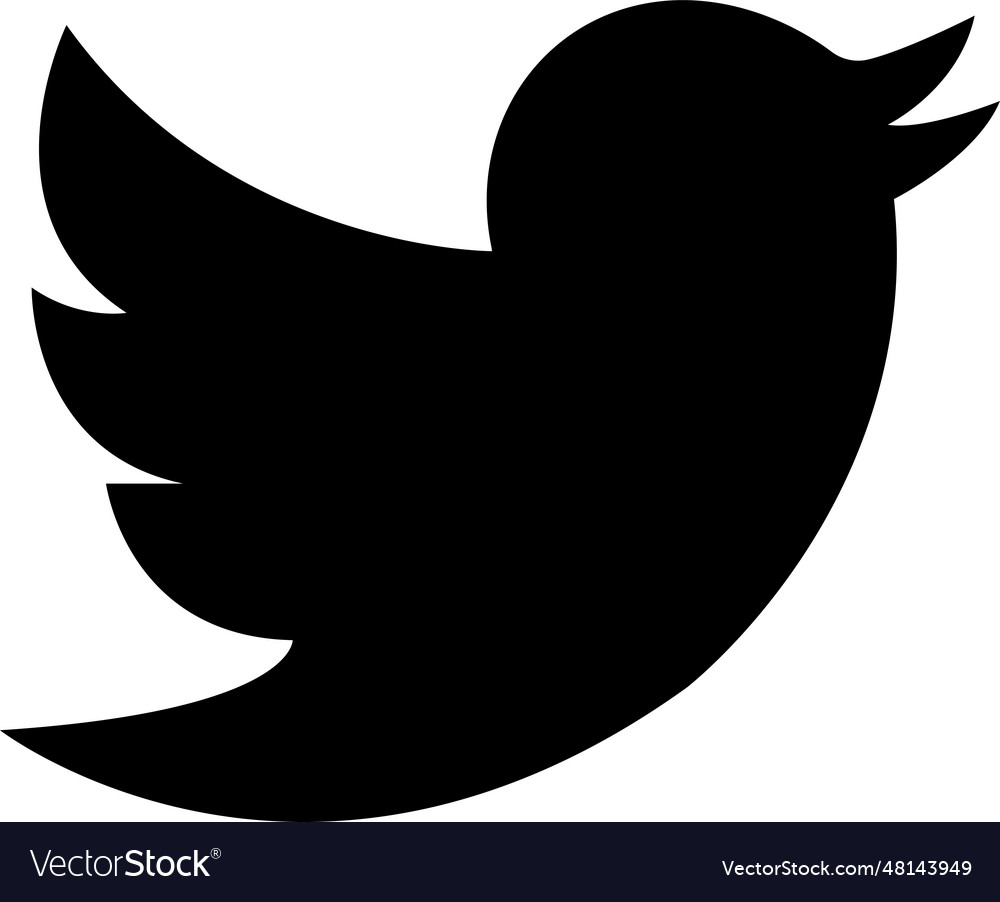 Twitter bird logo icon realistic social media Vector Image