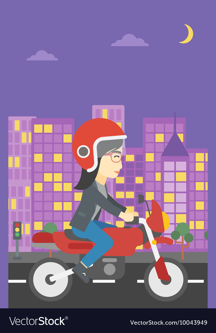 Woman riding motorcycle