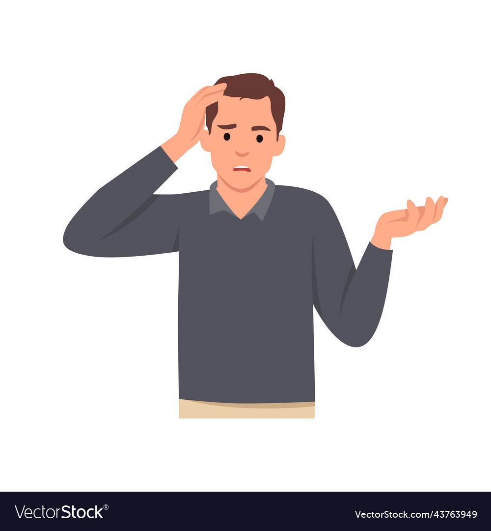 Young man migraine stress headache concept Vector Image