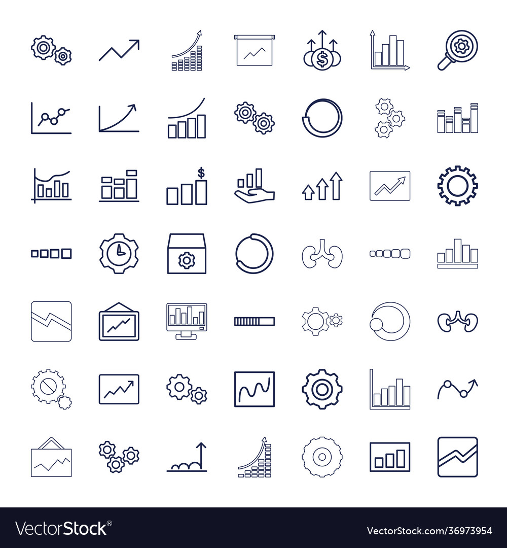 49 progress icons Royalty Free Vector Image - VectorStock