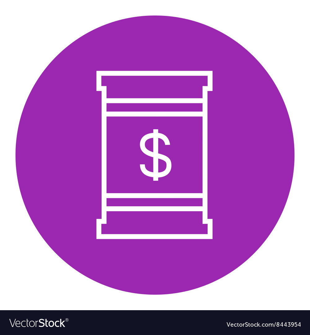 Barrel mit Dollar Symbol Linie Symbol