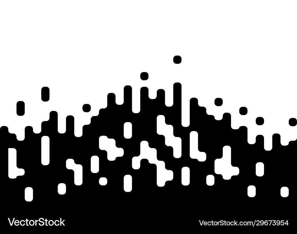 Black and white rounded lines halftone pattern Vector Image
