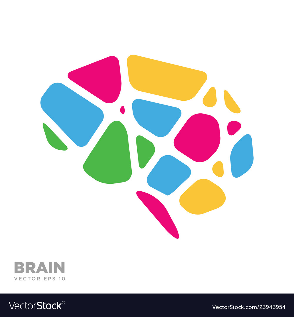 Brain logo silhouette design template