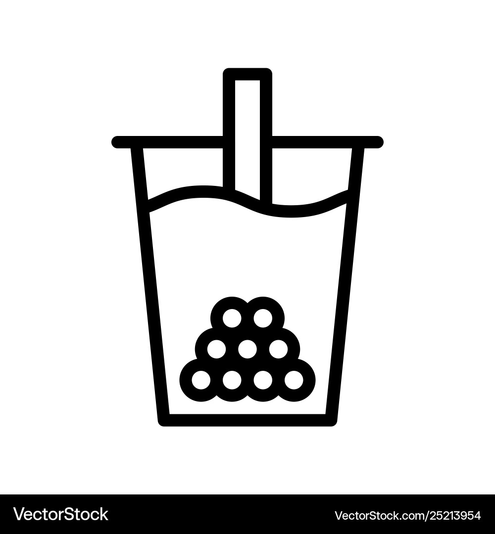 Bubble tea beverage line style icon Royalty Free Vector