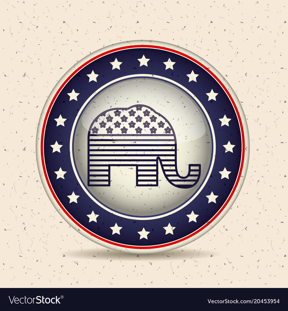 Elephant inside button of vote concept