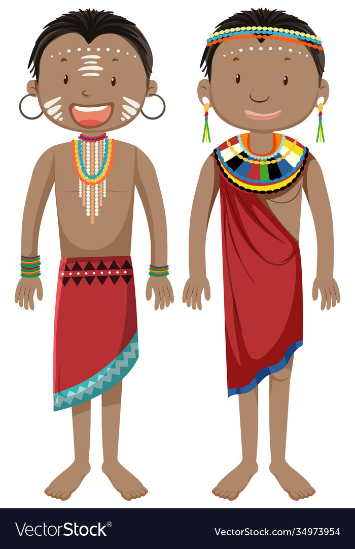 Ethnic people african tribes in traditional Vector Image