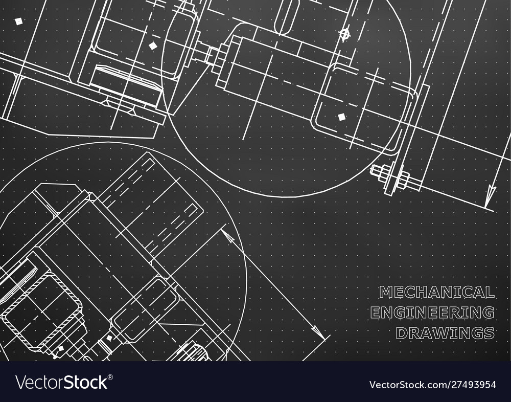 Mechanical engineering drawing blueprints Vector Image