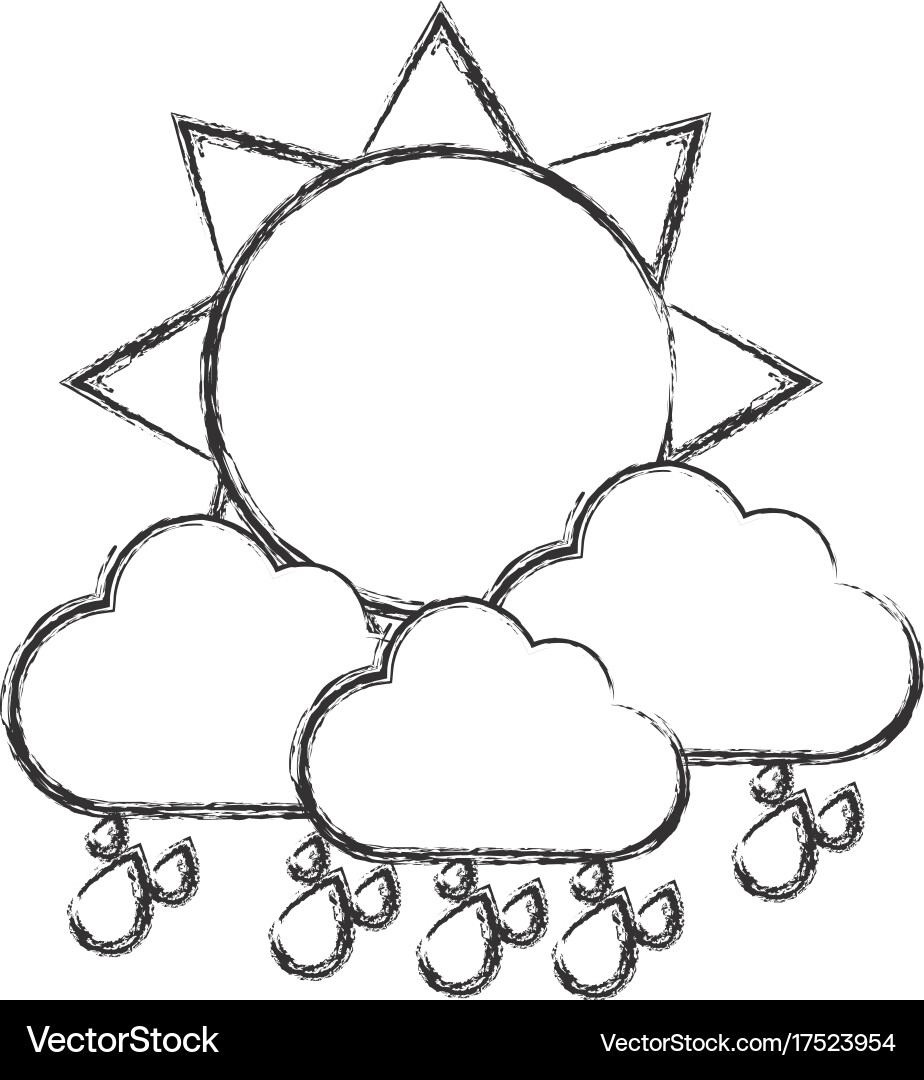 Sun and cloud icon Royalty Free Vector Image - VectorStock