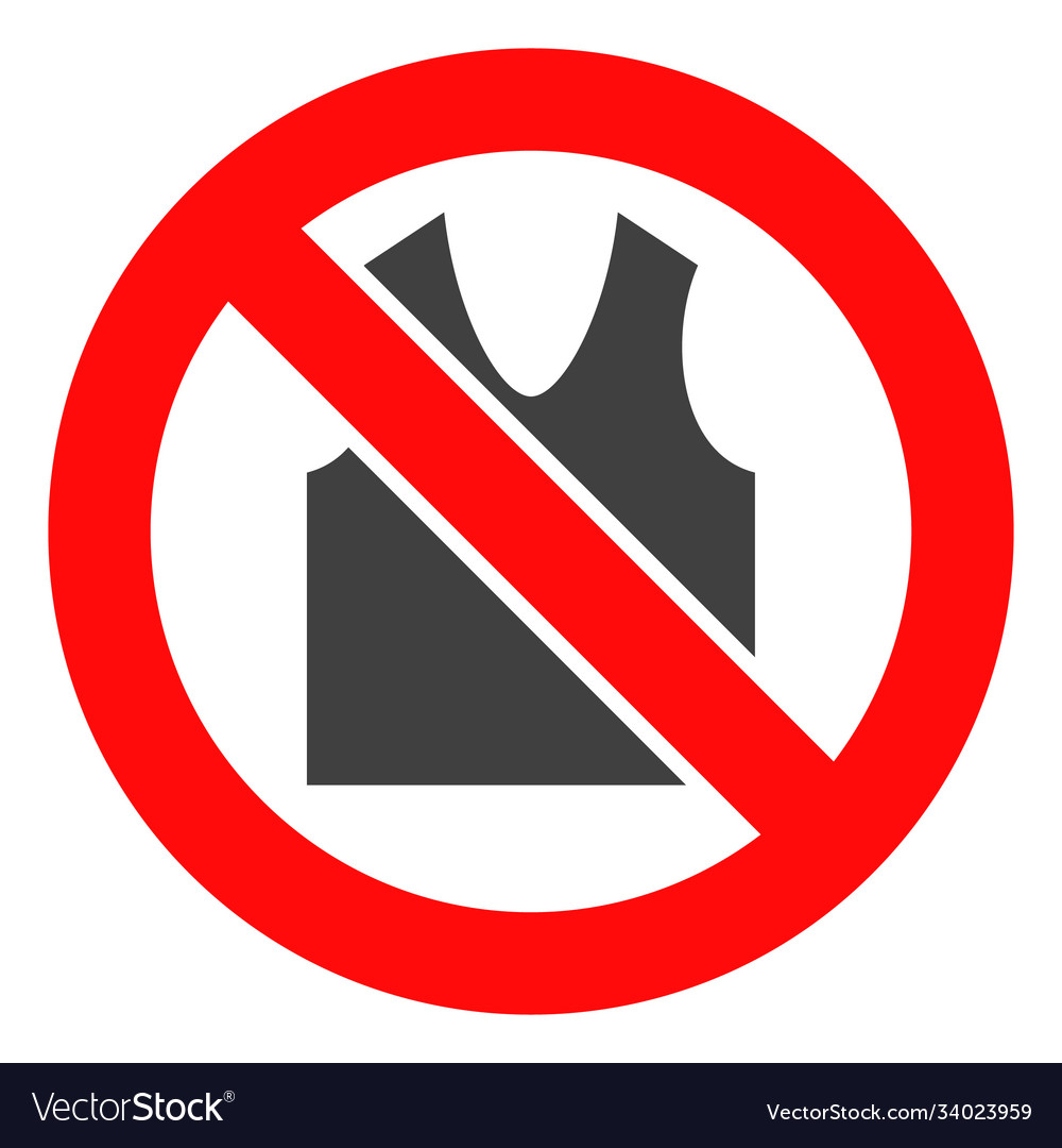 Forbidden open clothes flat icon symbol Royalty Free Vector