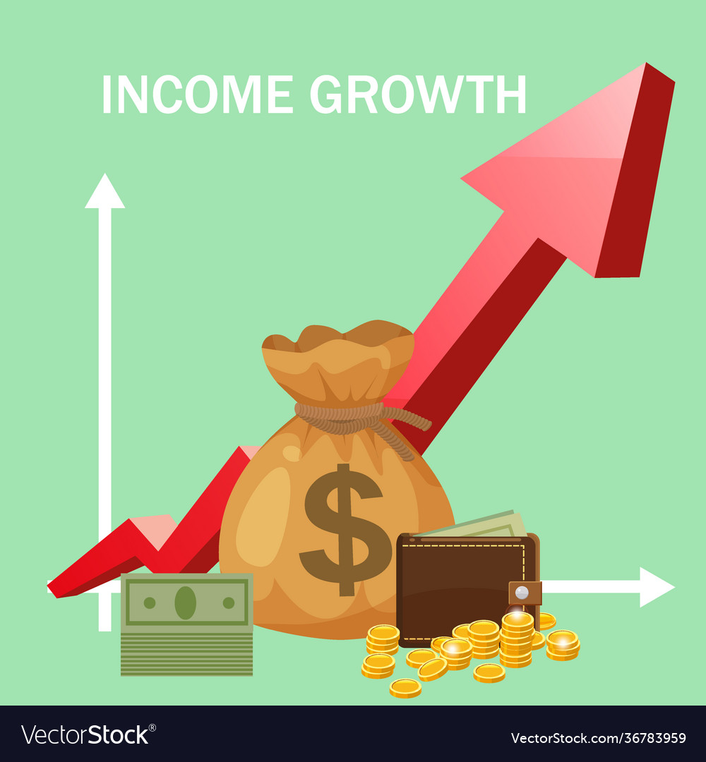 Increase income financial revenue growth Vector Image