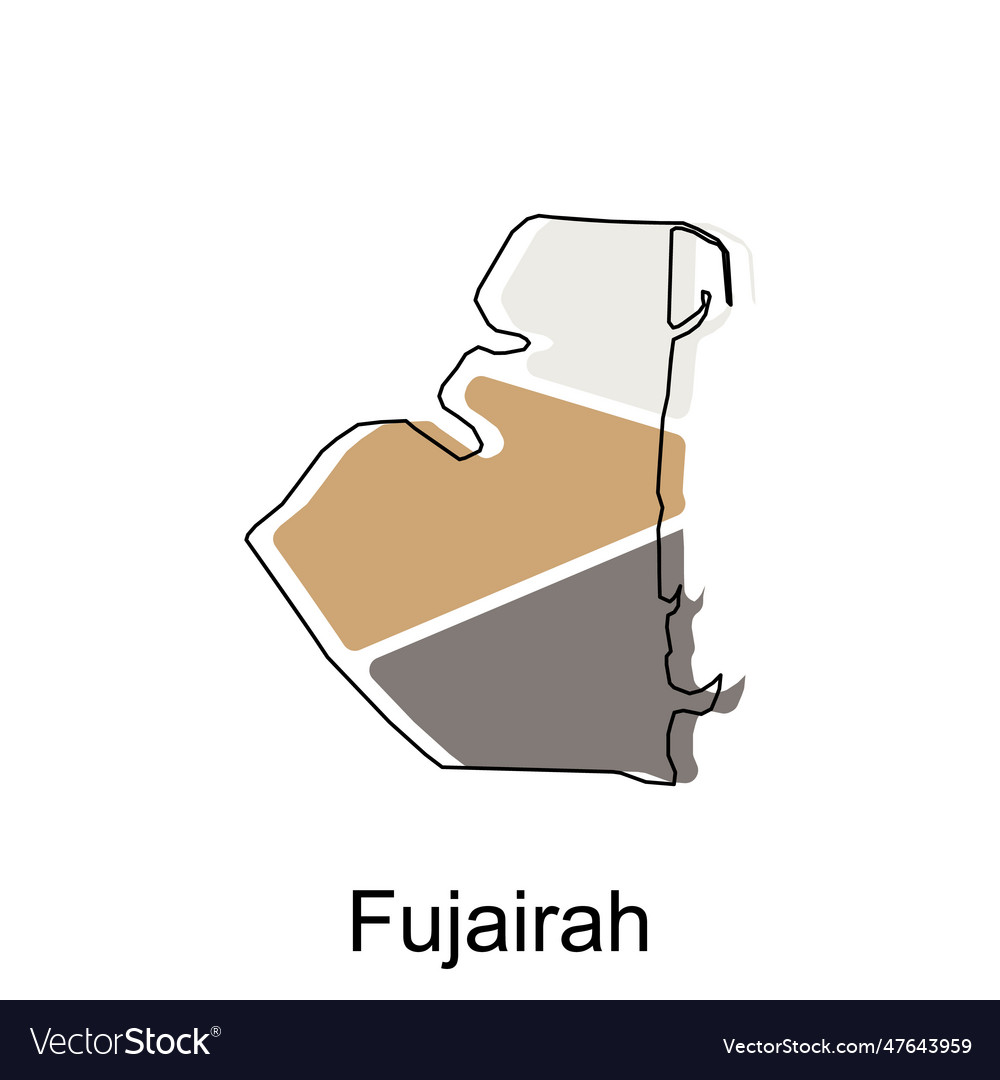 Map of fujairah province of united emirate arab Vector Image