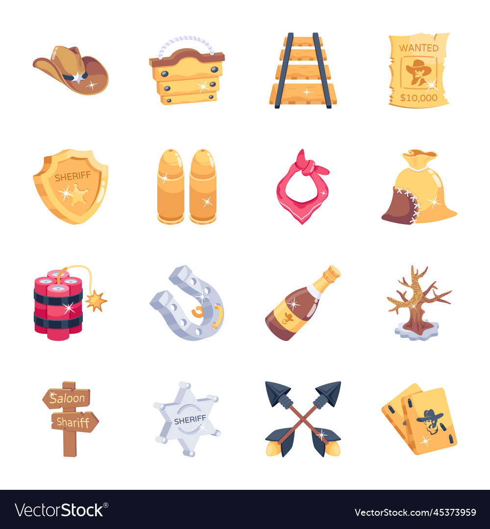 Pack von Cowboy 2d Icons